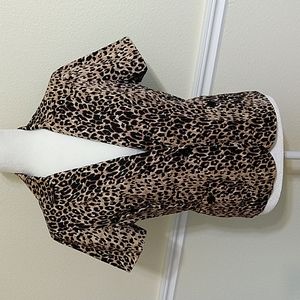 First Option Leopard Print Dressy Blazer